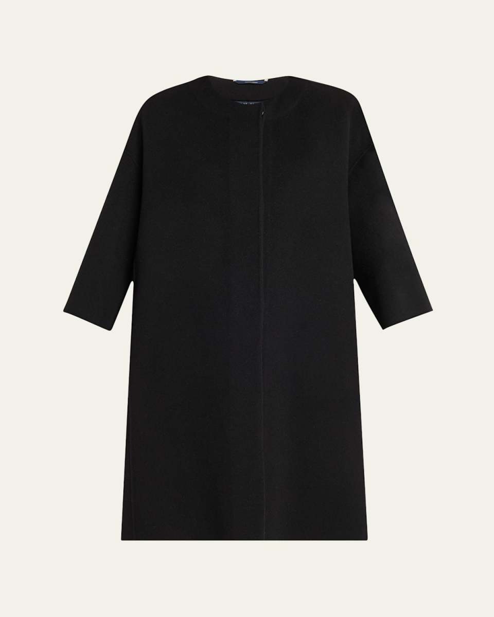 Helene Three-Quarter Sleeve Wool Coat